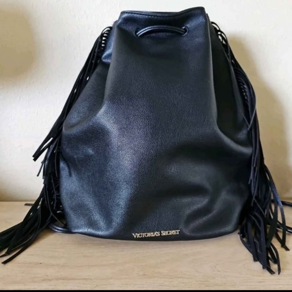 Victoria's Secret Limited Addition Black Fringe Backpack
